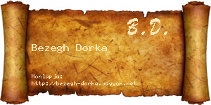 Bezegh Dorka névjegykártya